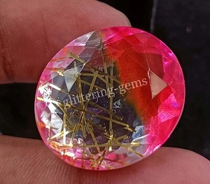 60.95 CT Bi Color Rutilated Quartz IGL Transparent Oval Cut 27x23 mm Gemstone NA - Picture 1 of 7