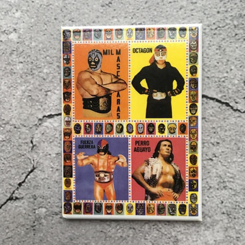 Mexican Luchador Enmascarado Masked Wrestler Magnet 3.5" Cover