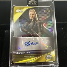 2023 TOPPS CHROME BLACK STAR WARS FAYE MARSAY AS VEL SARTHA #A-FM GOLD AUTO /50