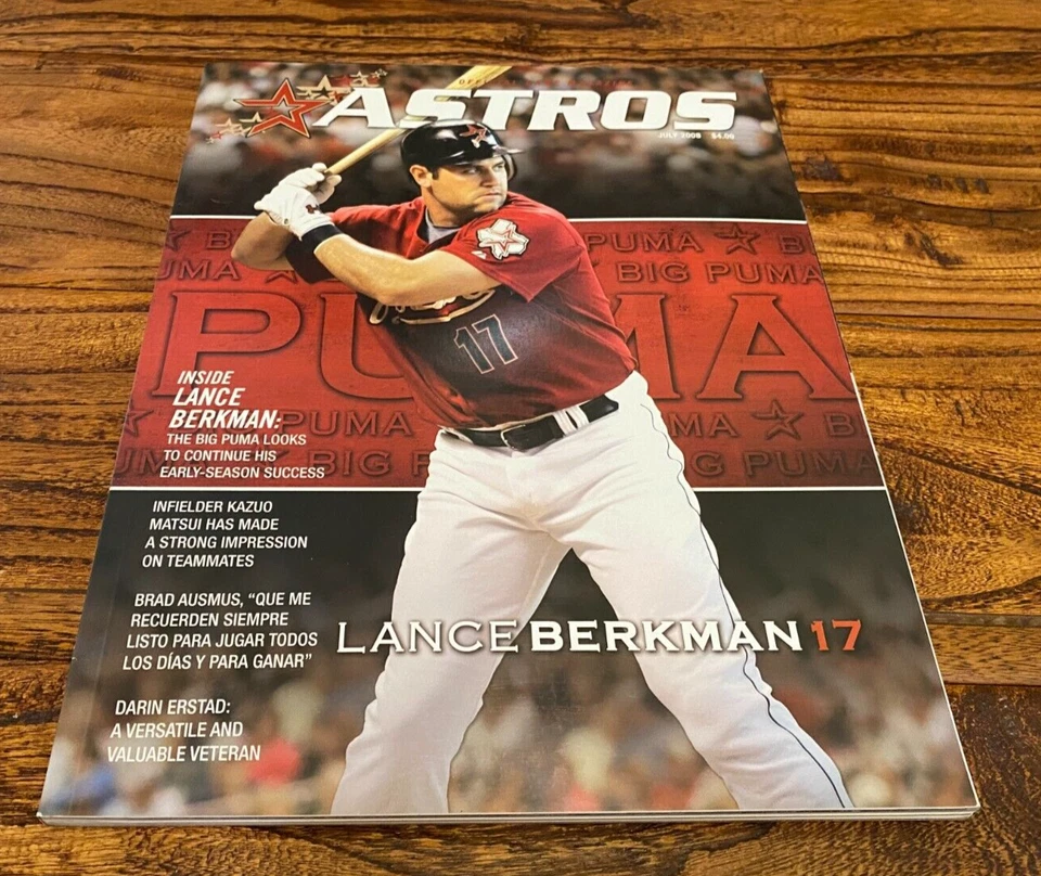 July 2008 Houston Astros Game Day Program Stadium Only Lance Berkman Big Puma - Image 1 of 3