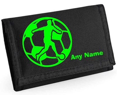 PRESENT2FUTURE Fußball & Fußballer personalisierte Jungen Kinder Ripper Geldbörse mit Münzhalter Geschenk