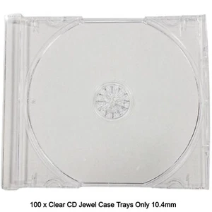 100 x Clear CD Tray For Jewel Case Outers 10.4mm High Quality Premium Tray Only - Afbeelding 1 van 12