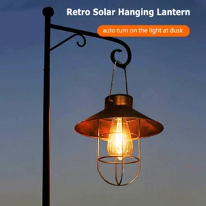 Solar Lantern Hanging Light LED Outdoor Waterproof Yard Patio Garden Decor Lamp - Picture 1 of 11