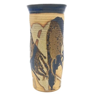 Vintage Studio Pottery Flower Vase by Andrew K. Loco | 70s BC Canadian Stoneware - Picture 1 of 11