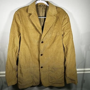 NWT Eddie Bauer Corduroy Tan Mens 3 Button Blazer Sport Coat Jacket Large Tall - Picture 1 of 9