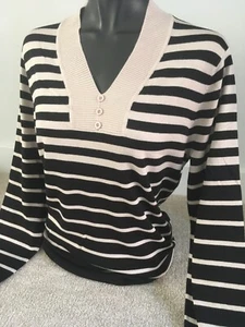 Jersey Emreco Damas Cuello en V Rayas - Estilo 6153 - Nuevo con Etiquetas - Imagen 1 de 10