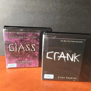 Lot: 2 Ellen Hopkins Audio Book CD Set Crank Trilogy 1 2 Glass Teen YA Issues - Picture 1 of 7
