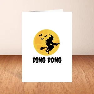 Funny Congratulations Card Congrats Ding Dong Witch Gone Away Divorce Left Work - Picture 1 of 7