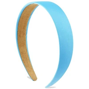 Satin Headbands Blue 1.18 Inch Wide Non-Slip Hair Bands Hair Accessories - Picture 1 of 7