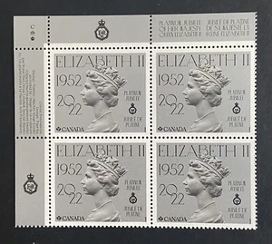 CANADA 2022 Queen Elizabeth Platinum Jubilee Machin UL -Block Of 4 - MNH CA2201 - Picture 1 of 1