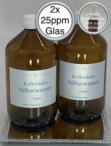 2x kolloidales Silber (Silberwasser) 1000ml, 25ppm, hochrein, hochkonzentriert!! - Bild 1 von 8
