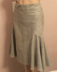 Necessary Objects By Aft Gluck-Frankel Beige Tweed Calce Y Falda Acampanada Talla M - Imagen 1 de 10