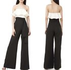 Love by Theia Cocktail Party Formal Black White Ruffle Womens Jumpsuit Size 6
