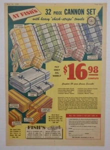 1948 L. FISH FURNITURE STORE Magazine AD ~ Chicago, IL ~ CANNON TOWELS ~ Fish's - Picture 1 of 1