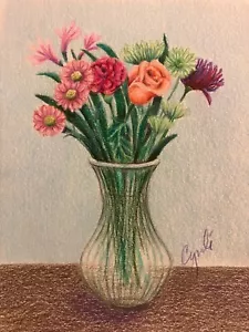 Dibujo a lápiz de colores flores MIXTAS - Imagen 1 de 1