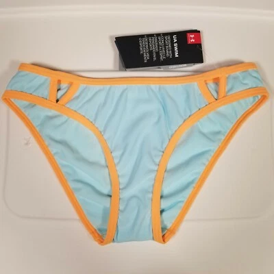NUEVO CON ETIQUETAS XS UNDER ARMOUR Parte Inferior de Bikini de Natación Microhilo Azul Naranja Heatgear B19 Foto 1 de 4