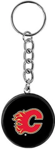 Calgary Flames Mini Hockey Puck Team Logo Keychain Cover