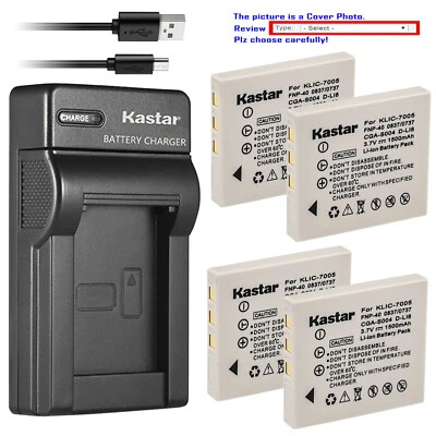 Carregador fino de bateria Kastar para Samsung SLB-0737 e Digimax NV3 Digimax NV5 - Imagem 1 de 4