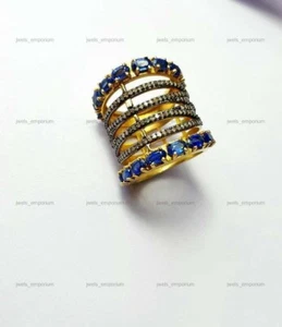 Alianza de eternidad natural de diamantes de plata de ley 925 - Imagen 1 de 7