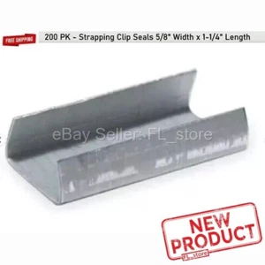 CONFEZIONE 200 Clip per Reggiatura Guarnizioni Fascia 5/8" Larghezza x 1-1/4" Lunghezza Acciaio Aperto NUOVE - Foto 1 di 12