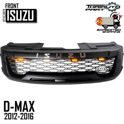 REJILLA PARRILLA MATE NEGRO CROMO EMBLEMA AMARILLO LED PARA ISUZU D-MAX UTE 2012-15 Foto 1 de 4