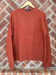 J. Crew Sweater Crewneck 100% Lambs Wool Men’s Size Large Red Rust Pullover Knit - Picture 1 of 6
