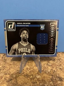 2015-16 Panini Donruss Studio Series Jerseys Jahlil Okafor Player Worn #9 Phila - Picture 1 of 2