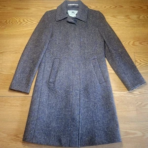 Burberry London Damen Tweed Mantel Gr. US 4 Braun 90% Wolle 7% Acryl 3% Poly - Bild 1 von 20