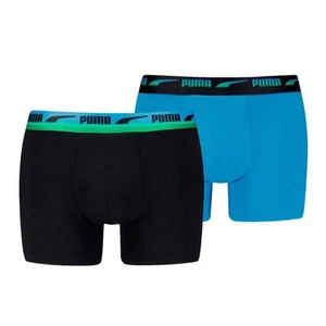  Boxer da Uomo Puma Gradient Waistband 2P Azzurro Nero 2 Pezzi - Foto 1 di 2
