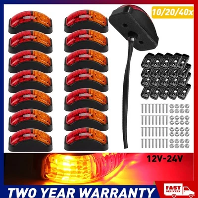 4/10/20x Red Amber LED Clearance Lights Side Marker Lamp Trailer Truck Caravan A - image 1 of 4