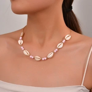 Adjustable Shell Braided Chain Adjustable Neck Chain Woman - Picture 1 of 14