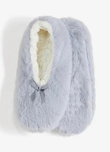 Neu Faux Fur Slipper Socken Gr. 39/42 Grau Damensocken - Bild 1 von 1