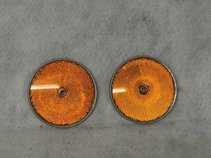 Coppia (2) Riflettori in alluminio con supporto 3 1/4" giallo ambra DOT 2097-A-1 - Foto 1 di 3