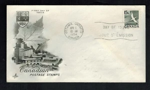 Canada #343, 1854 15¢ Gannet, Artcraft cachet FDC light discoloration from glue - Bild 1 von 1