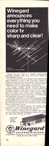 Winegard Antenna Systems Burlington IA TV Sharp and Clear Vintage Print Ad 1969 - Picture 1 of 4