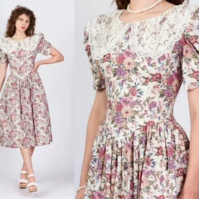 Antigo Jessica McClintock Gunne Sax Feminino Antigo Tamanho 11/12 (6) Prairie Cottagecore  - Imagem 1 de 4