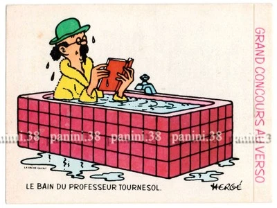 Vignette BAIN DU PROFESSEUR TOURNESOL "TINTIN 1976" VACHE QUI RIT - Photo 1/2