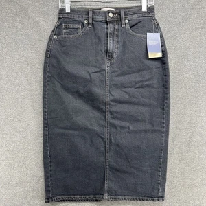 NEU Denim Bleistiftrock Damen Größe 4 Blau Jeans Midi Länge - Bild 1 von 10