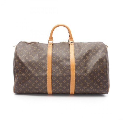 LOUIS VUITTON（LV） Borsa a mano Louis Vuitton Keepall55 M41424 monogramma tela pelle marrone usata unisex