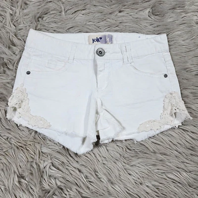 Pantalones Cortos Jolt Para Mujer Talla 13 Tiro Bajo Azul Lavado Claro Denim Encaje Foto 1 de 4