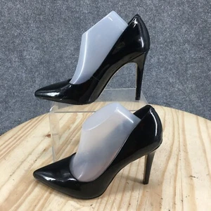 Vince Camuto Shoes Womens 5.5 B Kain Slip On Pumps Black Faux Leather Heeled - Picture 1 of 16