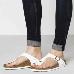 BIRKENSTOCK GIZEH WHITE INFRADITO UNISEX BIANCO SUOLA BIANCA - Foto 1 di 3