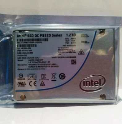 Intel P3520 1.2TB SSD DC Series 6Gb/s MLC 2.5" U.2 SSDPE2M012T701 E139761 NVME - Image 1 of 4