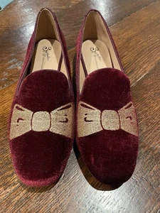 SEYCHELLES All Mine Burgundy Velvet Gold Velvet Bow Details Flats Size 7.5 EUC - Picture 1 of 10