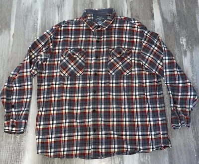 Bob Timberlake Mens' Red/Black/Grey/White Plaid Flannel Cotton Shirt 2XL - Image 1 of 4