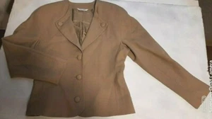 Vintage Laura Ashley fitted Blazer Camel 100% Wool Lapels,no collar 12 NeverWorn - Picture 1 of 12