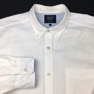 Camisa de vestir Charles Tyrwhitt para hombre blanca Oxford ribete en contraste mangas largas Foto 1 de 4