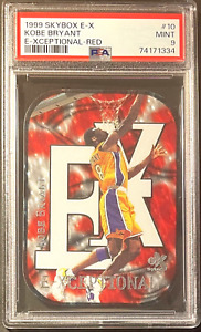 Kobe Bryant 1999-00 Skybox E-X E-Xceptional #10 Red PSA 9 Mint Lakers Warp Tek