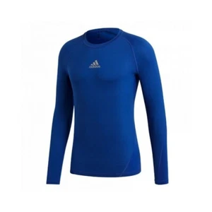 New Youth Adidas Alphaskin Long Sleeve Thermoactive Soccer Tee (CW7323) XS Blue - Picture 1 of 1