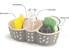 Caddy Box with Soap Dispenser Liquid Pump for Kitchen Bathroom Sink Tap Washing